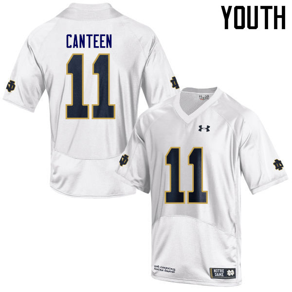 Youth #11 Freddy Canteen Notre Dame Fighting Irish College Football Jerseys Sale-White - Click Image to Close